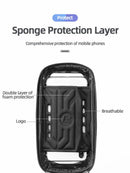 ROCKBROS Hard Shell Bike Top Tube Bag - Waterproof Cycling Frame Pouch with TPU Touchscreen Phone Holder & Sun Visor - 1.7L Large Capacity for MTB & Road Bikes - Black