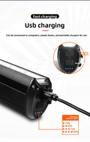 EOS620 1800 Lumen High Power Bike Light with Stable Dual Bracket Mount - 4000mAh Long Life Battery USB Rechargeable - Anti-Glare Aluminium LED Headlight for MTB & Commuting