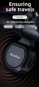 130dB Electric Bike Horn with Anti-Theft Alarm Electronic Bicycle Bell USB Rechargeable Waterproof Adjustable Volume Vibration Sensor for MTB Road Scooter Black