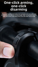 130dB Electric Bike Horn with Anti-Theft Alarm Electronic Bicycle Bell USB Rechargeable Waterproof Adjustable Volume Vibration Sensor for MTB Road Scooter Black