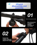130dB Electric Bike Horn with Anti-Theft Alarm Electronic Bicycle Bell USB Rechargeable Waterproof Adjustable Volume Vibration Sensor for MTB Road Scooter Black