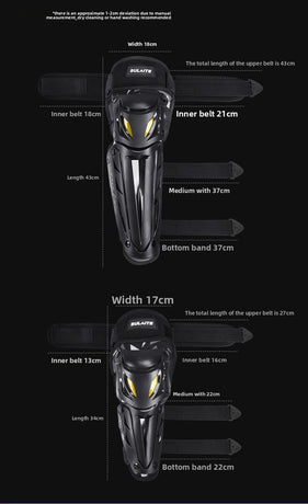 SULAITE CE Level 1 Certified 4 Piece Motorcycle Protective Gear Set Grey Knee Pads and Elbow Guards Long Shin Armour Quick Release for Motocross Dirt Bike