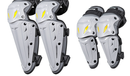 SULAITE CE Level 1 Certified 4 Piece Motorcycle Protective Gear Set Grey Knee Pads and Elbow Guards Long Shin Armour Quick Release for Motocross Dirt Bike