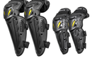 SULAITE CE Level 1 Certified 4 Piece Motorcycle Protective Gear Set Silver Knee Pads and Elbow Guards Long Shin Armour Quick Release for Motocross Dirt Bike