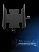Universal Aluminium Motorcycle Phone Holder Handlebar Mount 360 Rotation Anti-Shake CNC Metal for Bike Scooter 4-7 Inch Phones Sliver