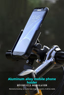 Universal Aluminium Motorcycle Phone Holder Rearview Mirror Mount 360 Rotation Anti-Shake M3 Metal for Motorbike Scooter Black