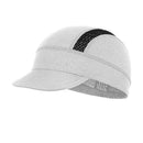 White Mesh Cycling Cap Under Helmet Liner Breathable Skull Cap with Flip Up Brim Sun Shade Moisture Wicking Hat for Bike Running Fits 55-60cm