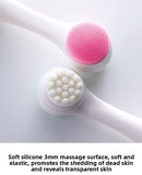 2-in-1 Dual Sided Facial Cleansing Brush Soft Microfiber & Silicone Scrubber Manual Face Washer Exfoliator Tool Blue for Deep Pore Cleaning