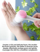 2-in-1 Dual Sided Facial Cleansing Brush Soft Microfiber & Silicone Scrubber Manual Face Washer Exfoliator Tool Pink for Deep Pore Cleaning