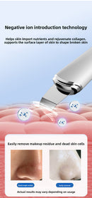 Ultrasonic Skin Scrubber Facial Spatula Blackhead Remover & Pore Cleaner with Ion EMS Lifting Mode Rechargeable Beauty Tool Black