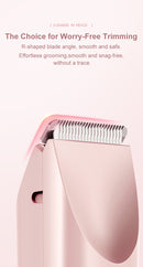 2-in-1 Electric Lady Shaver & Bikini Trimmer Dual Head Waterproof Wet & Dry Body Hair Remover Cordless Razor for Face Legs Underarms Pink