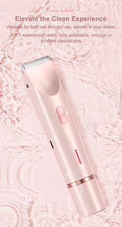 2-in-1 Electric Lady Shaver & Bikini Trimmer Dual Head Waterproof Wet & Dry Body Hair Remover Cordless Razor for Face Legs Underarms Pink