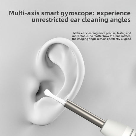 Smart Visual Ear Wax Removal Tool with HD Camera WiFi Wireless Otoscope Ear Cleaner 3.5mm Ultra Slim Lens for iPhone Android White