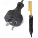 2-in-1 Electric Hot Comb Hair Straightener & Curler Titanium Alloy Heating Fast Heat Up Anti-Scald Pressing Comb with AU Plug 3 Temp Settings Gold