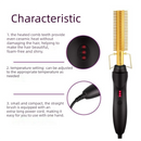 2-in-1 Electric Hot Comb Hair Straightener & Curler Titanium Alloy Heating Fast Heat Up Anti-Scald Pressing Comb with AU Plug 3 Temp Settings Pink