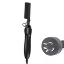 2-in-1 Electric Hot Comb Hair Straightener & Curler Titanium Alloy Heating Fast Heat Up Anti-Scald Pressing Comb with AU Plug 3 Temp Settings Black