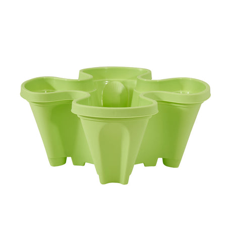 Green 3-Tier Stackable Strawberry & Vegetable Planter with Mobile Wheel Tray - Space-Saving Vertical Gardening System