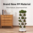 Beige 3-Tier Stackable Strawberry & Vegetable Planter with Mobile Wheel Tray - Space-Saving Vertical Gardening System