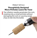 Black Pen-Style Air Pressure Wine Bottle Opener with Vacuum Wine Stopper Set - Effortless Cork Removal for Home & Champagne Party