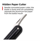 Black Pen-Style Air Pressure Wine Bottle Opener with Vacuum Wine Stopper Set - Effortless Cork Removal for Home & Champagne Party