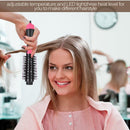 2-in-1 Black-Purple Negative Ion Hot Air Styler Brush - 7-Level Temp & 3-Gear Speed, Fast Drying Blow Dryer & Volumizing Straight/Curling Comb
