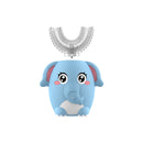 Blue Elephant 360° U-Shaped Electric Toothbrush Set for Children 7-14 Years Old - Silicone Soft Bristle Oral Cleaner with 6 Modes & 3 Medium Brush Heads