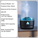 167 Black Simulation Volcano Diffuser & Humidifier - Smart Timer Ultrasonic Mister with Volcano Lava Crack Shell and Colorful Light