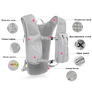 Black-White 5L Ultra-Light Hydration Running Vest - Quick-Dry Trail Running & Marathon Backpack with Night Reflective Safety