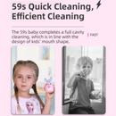 Pink Dinosaur 360° U-Shaped Electric Toothbrush Set for Children 2-6 Years Old - Silicone Soft Bristle Oral Cleaner with 6 Modes & 3 Small Brush Heads
