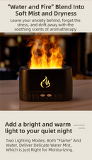 Black 3D Simulation Flame Aroma Diffuser & Humidifier - Ultrasonic Desktop Mister with 7-Color LED Light and Automatic Scent Spray (200ML)