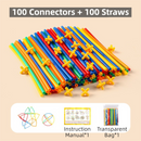 Soft Straw & Pipe Connector Building Blocks Toy - 200 Pcs Interlocking Construction Set, Educational Puzzle Toy for Kindergarten