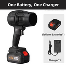 Black Ultra-High Power Cordless Turbine Air Blower With Lithium Battery & Australian Plug Kit - 30,000 RPM High Velocity and Lightweight Operation for Leaf Blowing, Snow Removal & Multi-Use