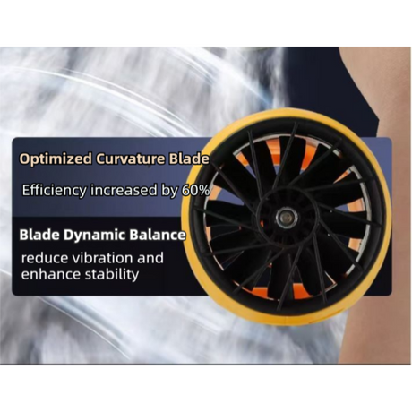 Black Ultra-High Power Cordless Turbine Air Blower With Lithium Battery & Australian Plug Kit - 30,000 RPM High Velocity and Lightweight Operation for Leaf Blowing, Snow Removal & Multi-Use