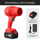 Red Ultra-High Power Cordless Turbine Air Blower With Lithium Battery & Australian Plug Kit - 30,000 RPM High Velocity and Lightweight Operation for Leaf Blowing, Snow Removal & Multi-Use