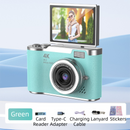 Green 4K Compact Digital CCD Camera for Vlogging & Students - Portable Point and Shoot with 2.4-inch Rotating Screen, 8X Optical Zoom, and Anti-Shake