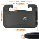 Black Multi-Functional Car Steering Wheel Tray - Portable Auto Desk for Eating, Laptop, and Drink Holder (42x28CM)