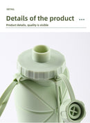 Pink Portable Food Grade Silicone Collapsible Sports Water Bottle 600ML - Folding down 80% , Low High Temperature Resistant