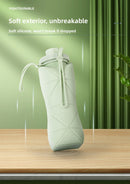 Pink Portable Food Grade Silicone Collapsible Sports Water Bottle 600ML - Folding down 80% , Low High Temperature Resistant