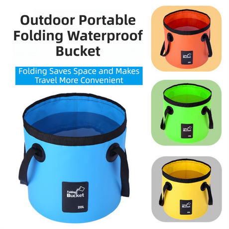 20L Rose Red Outdoor PVC Folding Water Bucket - Portable Fishing Barrel, Camping Water Storage, Car Washing Bag