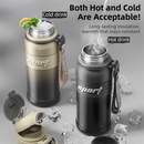 2-Pack Gradient Black 670ml Large Capacity Sports Insulated Tumbler - 316 Stainless Steel Straw Water Bottle, Dual-Use Lid for Travel & Outdoors