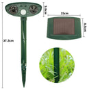 Classic Solar Powered Animal Repeller - PIR Sensor, Ultrasonic & Flashing Light Deterrent for Cats, Dogs, and Birds