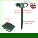 Model 703 Solar Powered Animal Repeller - Advanced Ultrasonic, Alarm & Flashing Light System