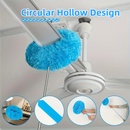 2-Pack Blue Telescopic Electrostatic Duster with 360° Hollow Ring Design - Fan Blade Cleaner, High Reach Dust Removal, Multi-Purpose