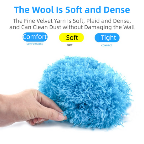 2-Pack Blue Telescopic Electrostatic Duster with 360° Hollow Ring Design - Fan Blade Cleaner, High Reach Dust Removal, Multi-Purpose