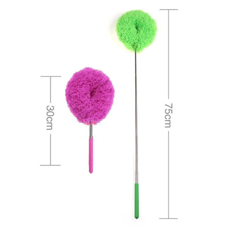 2-Pack Green Telescopic Electrostatic Duster with 360° Hollow Ring Design - Fan Blade Cleaner, High Reach Dust Removal, Multi-Purpose