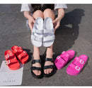 #36 Pink Thick Sole Buckle Slide Sandals(Fits Foot L 23 CM) - EVA Comfortable & Non-Slip Birkenstock Style Sandals for Casual Wear
