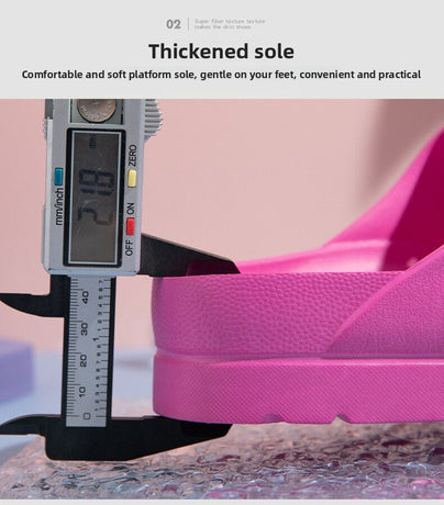 #38 Pink Thick Sole Buckle Slide Sandals(Fits Foot L 23 CM) - EVA Comfortable & Non-Slip Birkenstock Style Sandals for Casual Wear