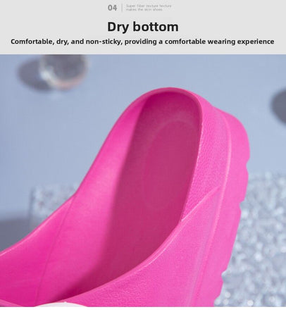 #38 Pink Thick Sole Buckle Slide Sandals(Fits Foot L 23 CM) - EVA Comfortable & Non-Slip Birkenstock Style Sandals for Casual Wear