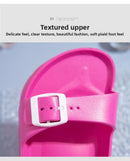 #38 Pink Thick Sole Buckle Slide Sandals(Fits Foot L 23 CM) - EVA Comfortable & Non-Slip Birkenstock Style Sandals for Casual Wear