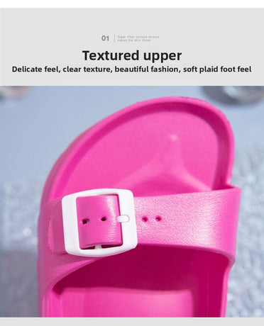 #40 Pink Thick Sole Buckle Slide Sandals(Fits Foot L 23 CM) - EVA Comfortable & Non-Slip Birkenstock Style Sandals for Casual Wear